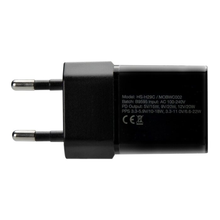 Mobilize Mobilize 20W USB-C Snellader + MFi Lightning Nylon Kabel 1.2m - Zwart