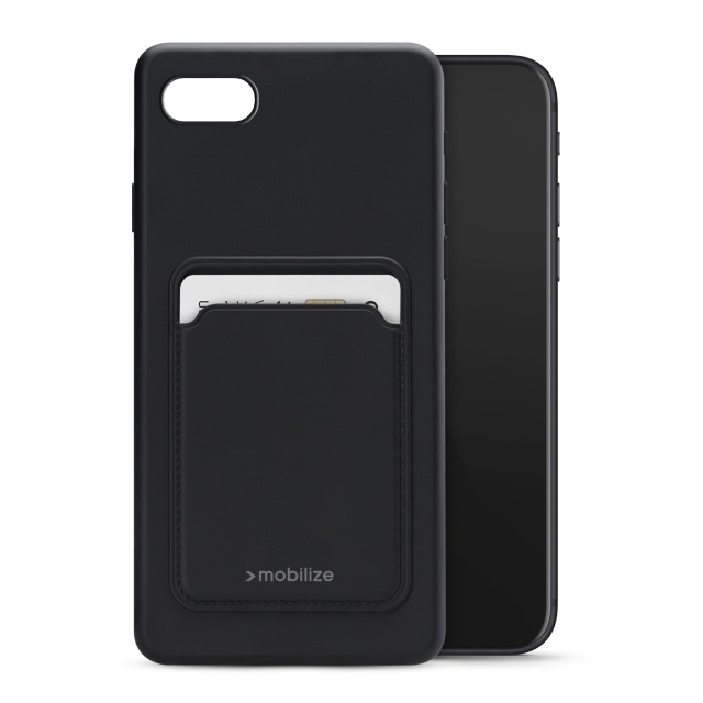 Mobilize Mobilize Rubber Gelly Card Case iPhone 6/6S/7/8/SE (2020/2022) - Mat Zwart