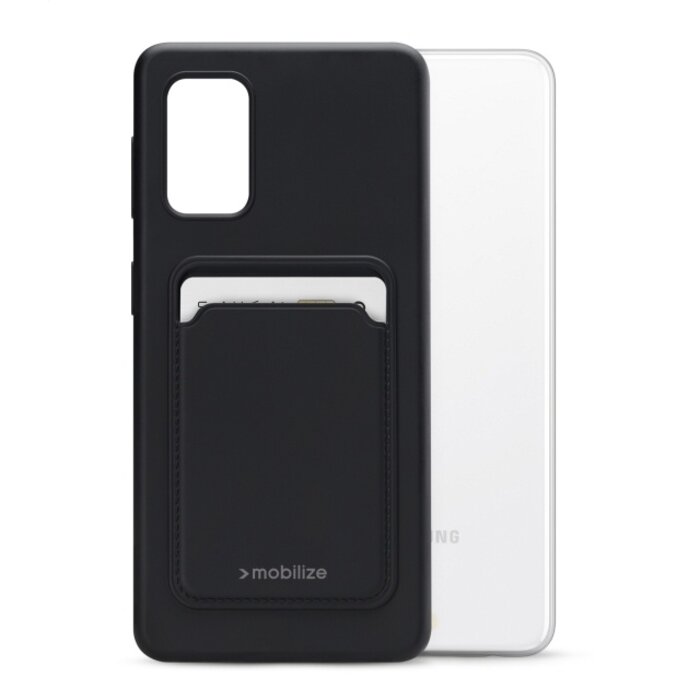 Mobilize Mobilize Rubber Gelly Card Case voor Samsung Galaxy A32 5G - Mat Zwart