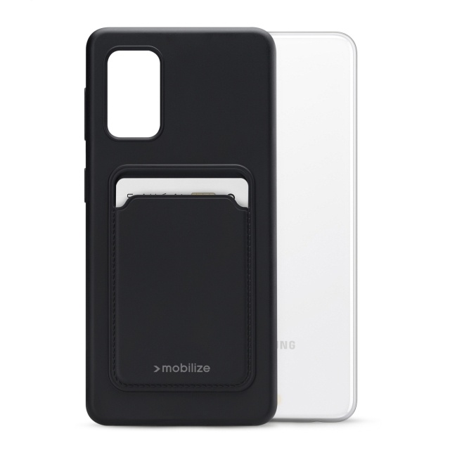 Mobilize Mobilize Rubber Gelly Card Case voor Samsung Galaxy A32 5G - Mat Zwart
