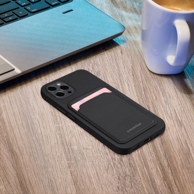 Mobilize Mobilize Rubber Gelly Card Case voor Samsung Galaxy A32 5G - Mat Zwart