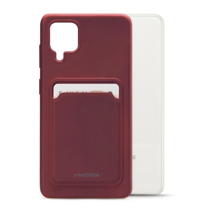 Mobilize Mobilize Rubber Gelly Card Case Samsung Galaxy A12 / M12 - Mat Bordeaux