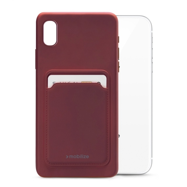 Mobilize Mobilize Rubber Gelly Card Case Apple iPhone XR Matt Bordeaux