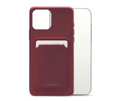 Mobilize Mobilize Rubber Gelly Card Case iPhone 13 Pro Max - Mat Bordeaux