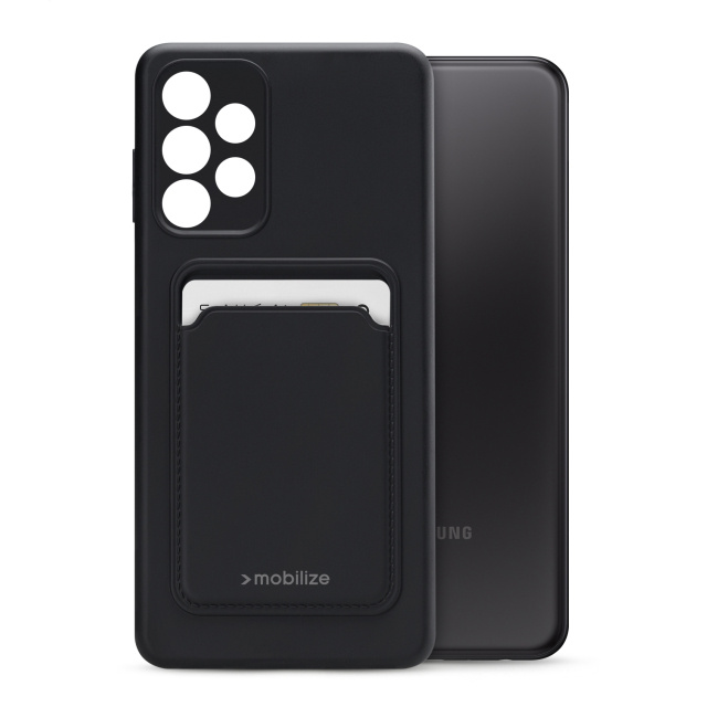 Mobilize Mobilize Rubber Gelly Card Case Samsung Galaxy A23 5G - Mat Zwart