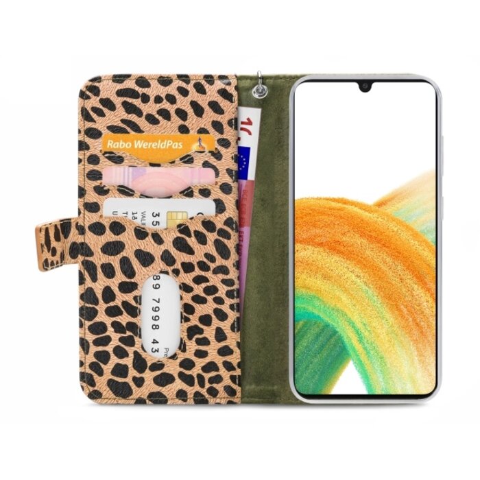 Mobilize Mobilize 2in1 Magnet Zipper Case - Samsung Galaxy A33 5G - Olive/Leopard