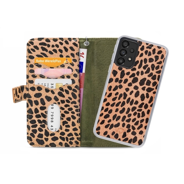 Mobilize Mobilize 2in1 Magnet Zipper Case - Samsung Galaxy A33 5G - Olive/Leopard