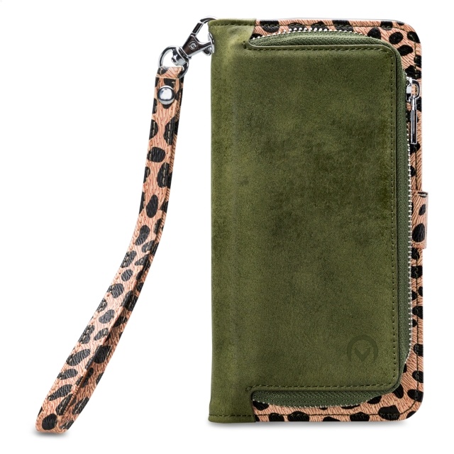 Mobilize Mobilize 2in1 Magnet Zipper Case voor Samsung Galaxy S21 FE 5G - Olive/Leopard