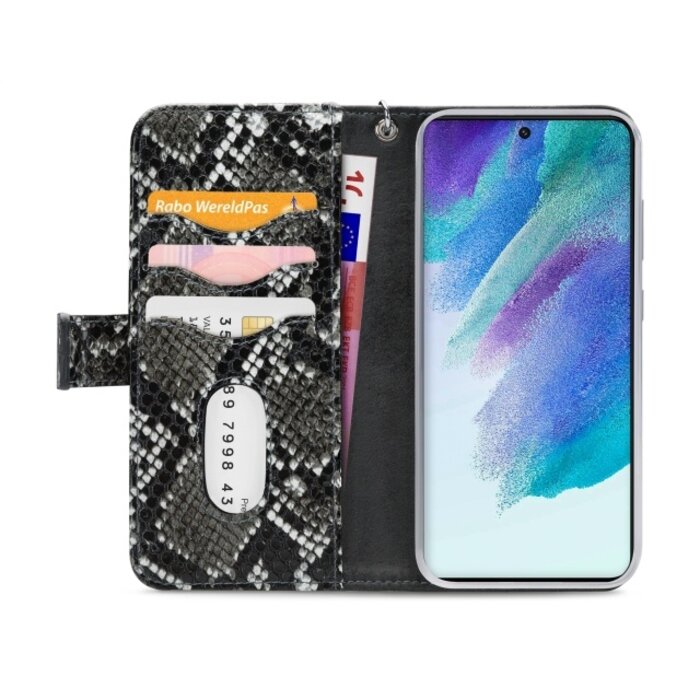 Mobilize Mobilize 2in1 Magnet Zipper Case Samsung Galaxy S21 FE 5G - Black/Snake