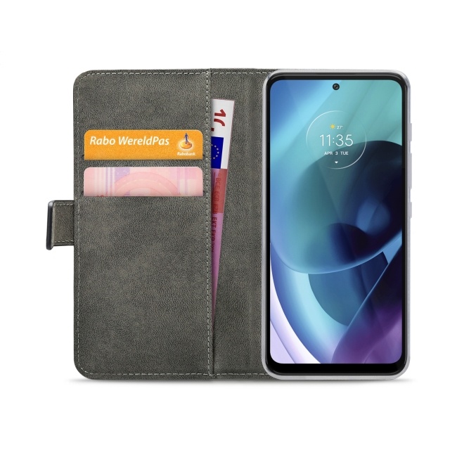 Mobilize Mobilize Classic Gelly Wallet Book Case Motorola Moto G71 5G Zwart