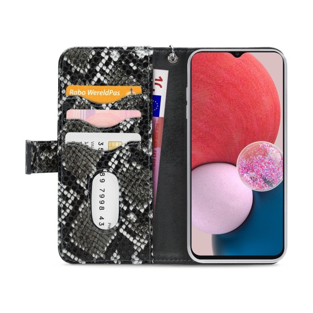Mobilize Mobilize 2in1 Magnet Zipper Case voor Samsung Galaxy A13 4G - Black/Snake