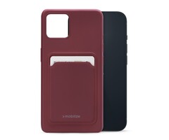 Mobilize Mobilize Rubber Gelly Card Case voor Apple iPhone 14 - Matt Bordeaux