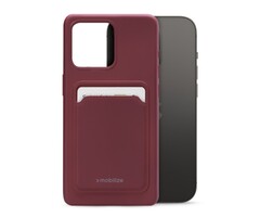 Mobilize Mobilize Rubber Gelly Card Case Apple iPhone 14 Pro - Matt Bordeaux
