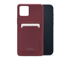 Mobilize Mobilize Rubber Gelly Card Case voor Apple iPhone 14 Plus - Matt Bordeaux