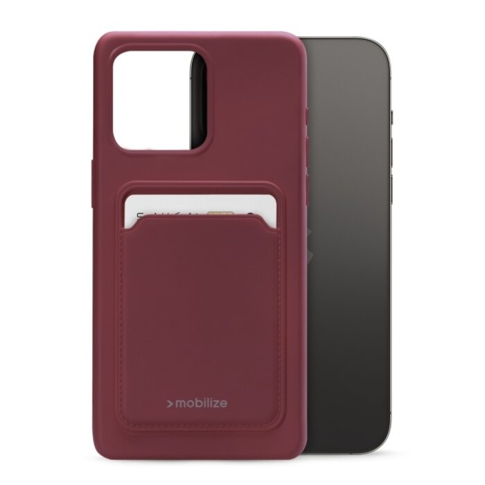 Mobilize Mobilize Rubber Gelly Card Case iPhone 14 Pro Max Matt Bordeaux
