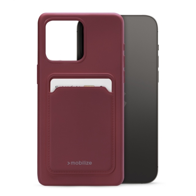 Mobilize Mobilize Rubber Gelly Card Case iPhone 14 Pro Max Matt Bordeaux