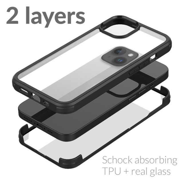 Mobilize Mobilize Tempered Glass 360 Protection Case iPhone 14 Plus Black