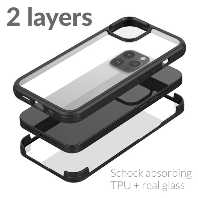 Mobilize Mobilize Tempered Glass 360 Case Apple iPhone 14 Pro - Zwart