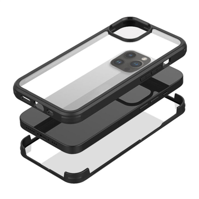 Mobilize Mobilize Tempered Glass 360 Protection Case iPhone 14 Pro Max - Zwart