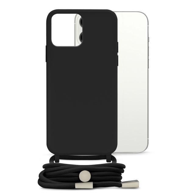 Mobilize Mobilize Lanyard Gelly Case Apple iPhone 13 Pro Max Zwart