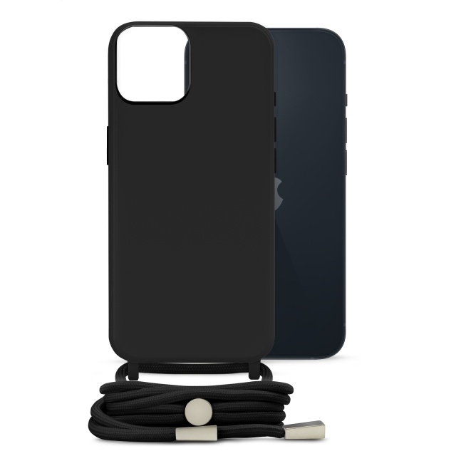 Mobilize Mobilize Lanyard Gelly Case voor Apple iPhone 14 - Zwart