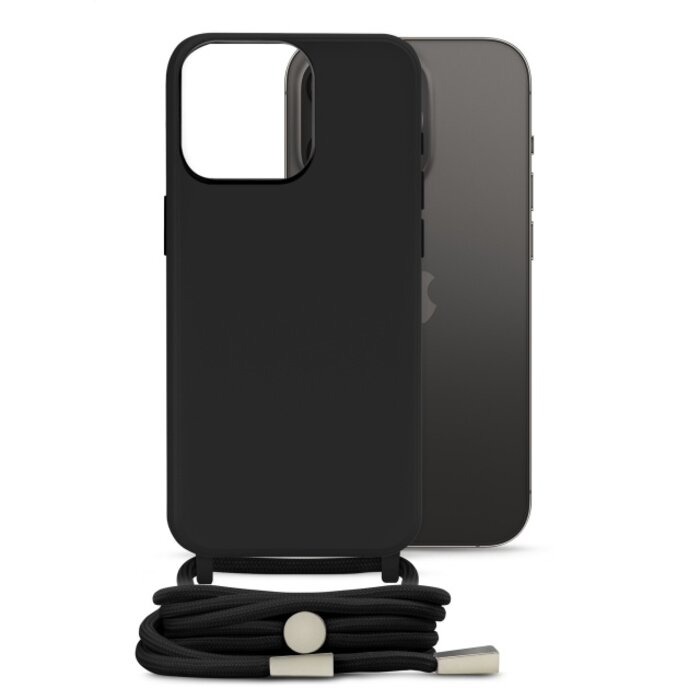 Mobilize Mobilize Lanyard Gelly Case voor Apple iPhone 14 Pro - Zwart