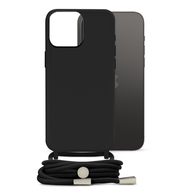 Mobilize Mobilize Lanyard Gelly Case voor Apple iPhone 14 Pro Max - Zwart