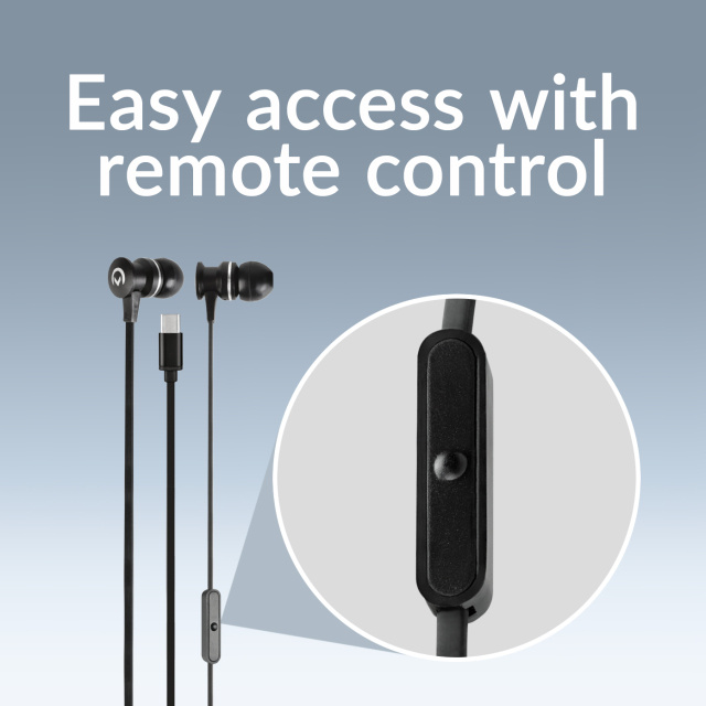 Mobilize Mobilize In-ear Stereo Headset met Afstandsbediening USB-C - Zwart