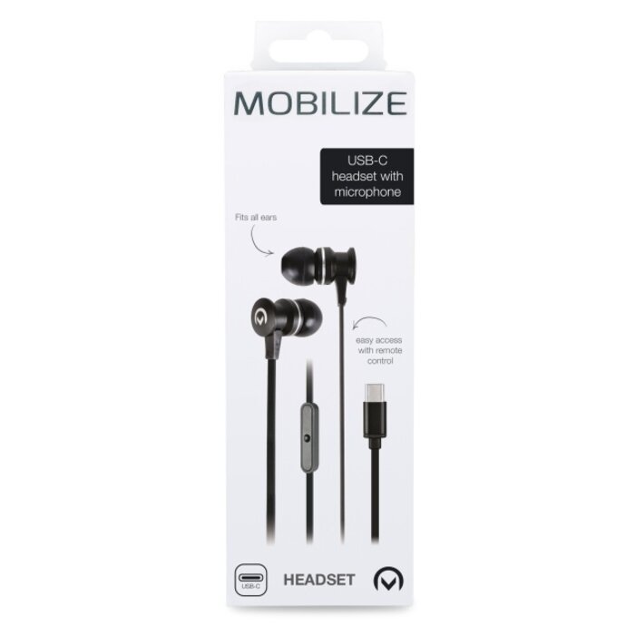 Mobilize Mobilize In-ear Stereo Headset met Afstandsbediening USB-C - Zwart