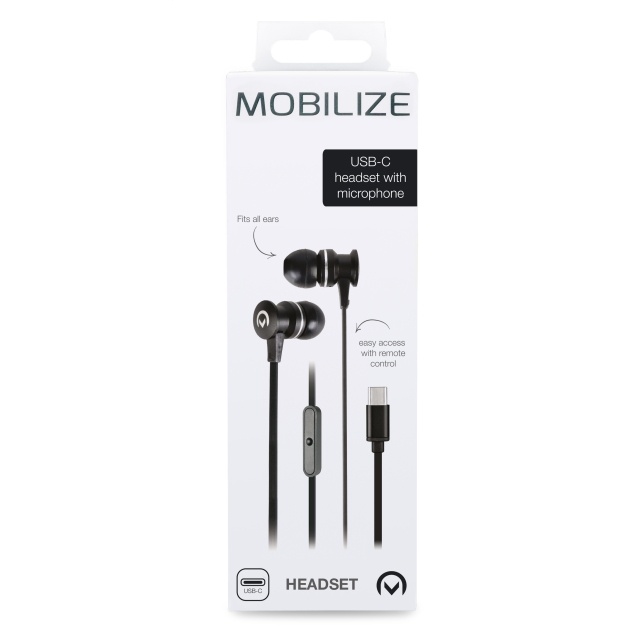 Mobilize Mobilize In-ear Stereo Headset met Afstandsbediening USB-C - Zwart