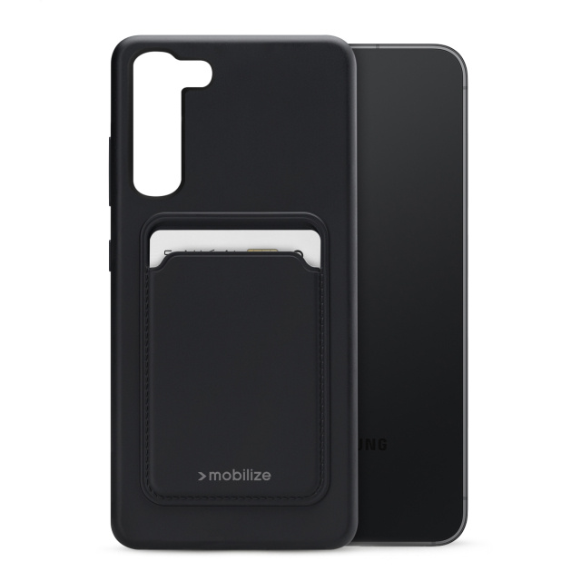 Mobilize Mobilize Rubber Gelly Card Case Samsung Galaxy S23 5G - Mat Zwart