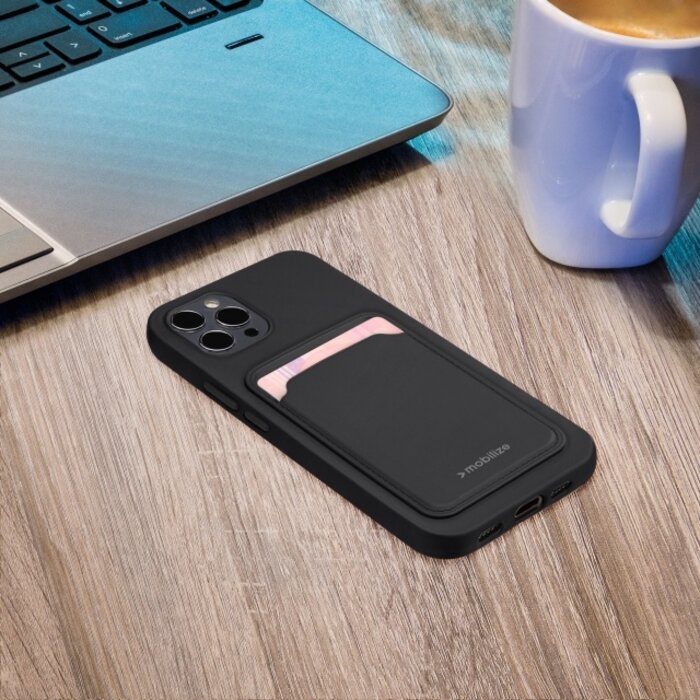 Mobilize Mobilize Rubber Gelly Card Case Samsung Galaxy S23 5G - Mat Zwart