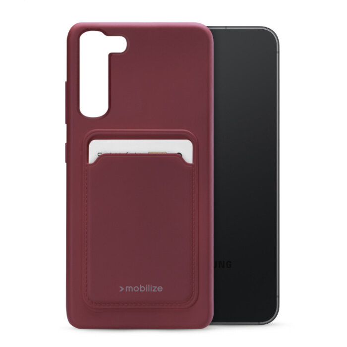 Mobilize Mobilize Rubber Gelly Card Case Samsung Galaxy S23+ 5G - Matt Bordeaux