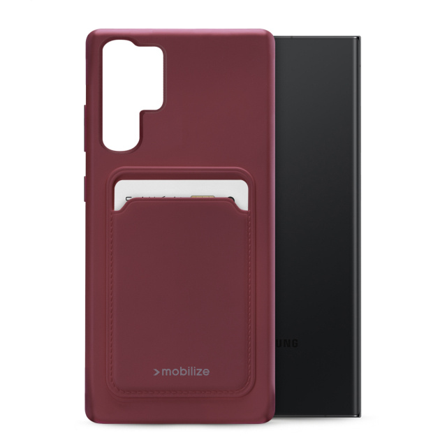 Mobilize Mobilize Rubber Gelly Card Case Samsung Galaxy S23 Ultra 5G Matt Bordeaux