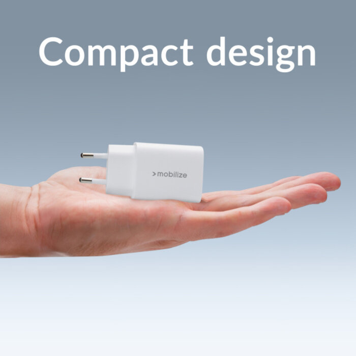 Mobilize Mobilize 25W USB-C + USB Thuislader met PD & PPS - Wit
