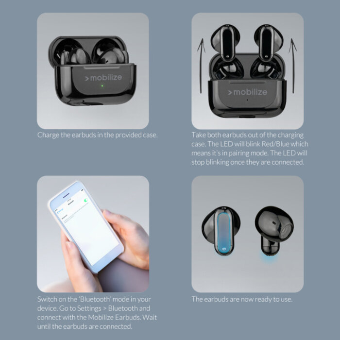 Mobilize Mobilize Bluetooth TWS Earbuds Mini Black - Draadloze Oordopjes