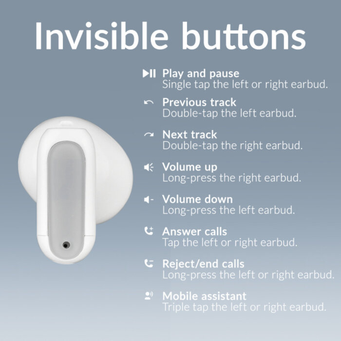 Mobilize Mobilize Bluetooth TWS Earbuds Mini Draadloze Oordopjes - Wit