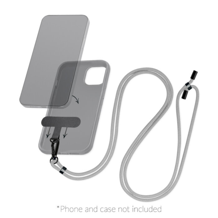 Mobilize Mobilize Nylon Lanyard Grey - Universeel Telefoonkoord