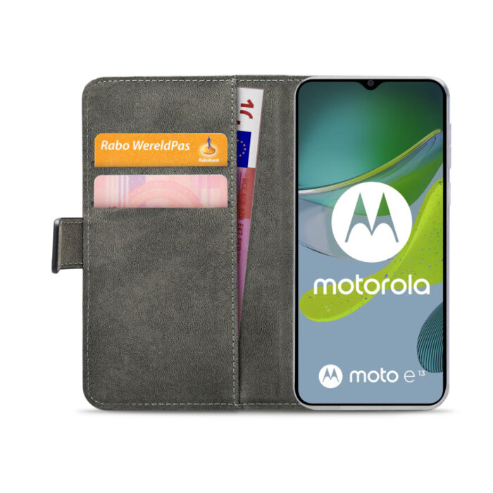 Mobilize Mobilize Classic Gelly Wallet Book Case voor Motorola Moto E13 4G - Zwart