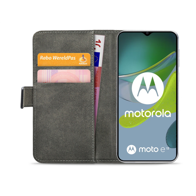 Mobilize Mobilize Classic Gelly Wallet Book Case voor Motorola Moto E13 4G - Zwart