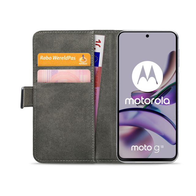 Mobilize Mobilize Classic Gelly Wallet Book Case Motorola Moto G13/G23 Zwart