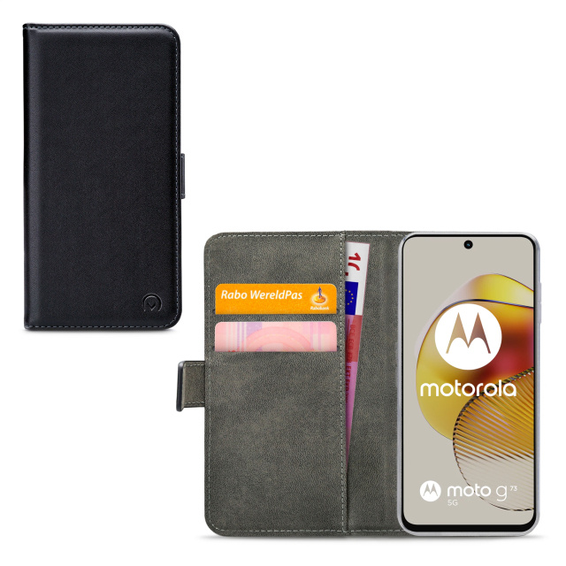 Mobilize Mobilize Classic Gelly Wallet Book Case Motorola Moto G73 5G - Zwart