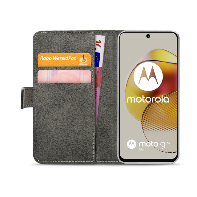 Mobilize Mobilize Classic Gelly Wallet Book Case Motorola Moto G73 5G - Zwart