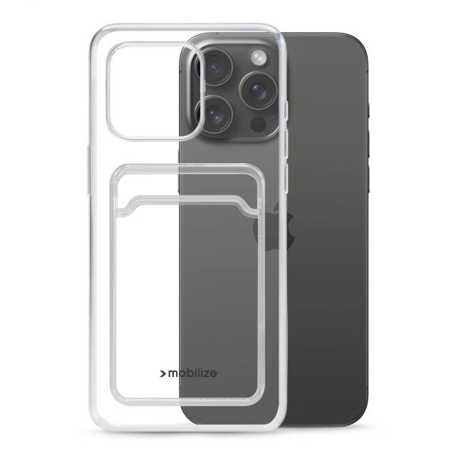 Mobilize Mobilize Gelly Card Case Apple iPhone 15 Pro Max - Transparant