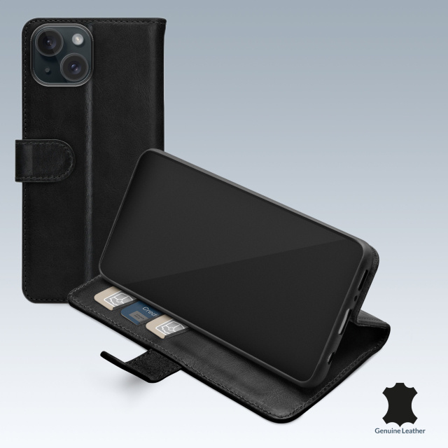Mobilize Mobilize Leather Wallet Book Case Apple iPhone 15 Plus Zwart