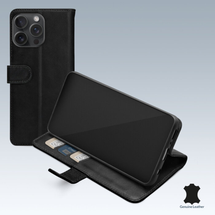 Mobilize Mobilize Leather Wallet Hoesje voor Apple iPhone 15 Pro Max - Zwart