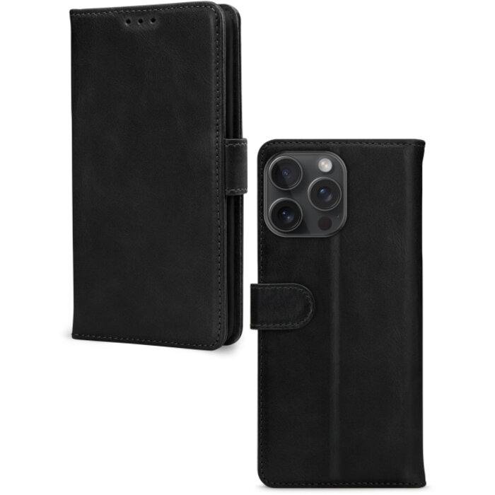 Mobilize Mobilize Leather Wallet Hoesje voor Apple iPhone 15 Pro Max - Zwart