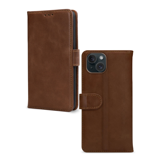 Mobilize Mobilize Leather Wallet Hoesje voor iPhone 13/14/15 - Bruin