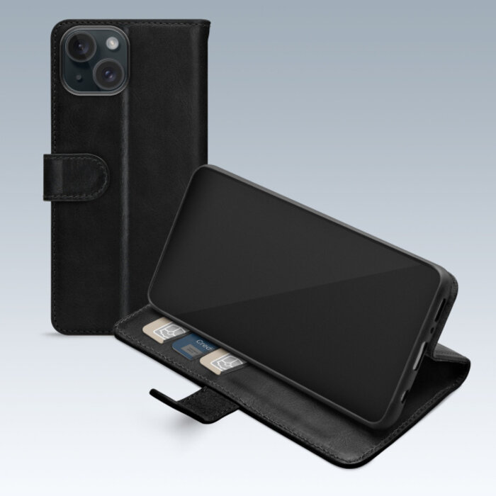 Mobilize Mobilize Premium Gelly Wallet Book Case voor iPhone 15 Plus - Zwart