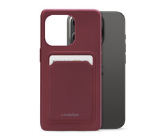 Mobilize Mobilize Rubber Gelly Card Case Apple iPhone 15 Pro - Matt Bordeaux